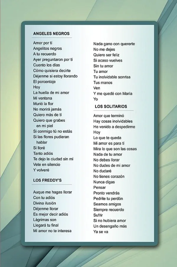 Álbum de Guitarra Fácil - No.12 - Angeles Negros, Solitarios, Freddy`s